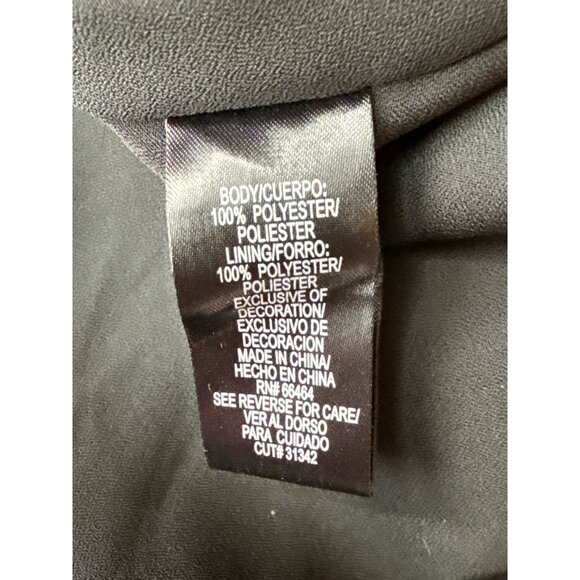 Studio I Black Chiffon Floral‎ Pattern Dress With Flutter Sleeves beaded size 4 - Picture 8 of 9